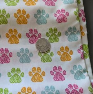 Cotton Fabric With Paw Prints